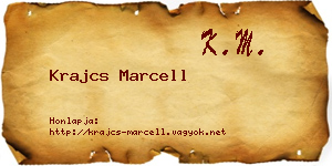 Krajcs Marcell névjegykártya